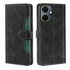 For Itel P55+ 4G Skin Feel Magnetic Buckle Leather Phone Case(Black) - 1