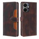 For Itel P55+ 4G Skin Feel Magnetic Buckle Leather Phone Case(Brown) - 1