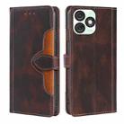 For Itel A50 4G Skin Feel Magnetic Buckle Leather Phone Case(Brown) - 1