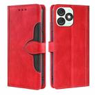 For Itel A50 4G Skin Feel Magnetic Buckle Leather Phone Case(Red) - 1