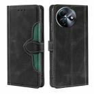 For Itel S24 4G Skin Feel Magnetic Buckle Leather Phone Case(Black) - 1