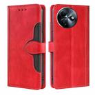 For Itel S24 4G Skin Feel Magnetic Buckle Leather Phone Case(Red) - 1