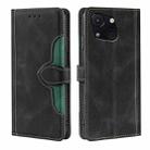 For Itel A50C 4G Skin Feel Magnetic Buckle Leather Phone Case(Black) - 1