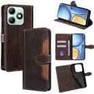 For itel A90 4G Skin Feel Magnetic Buckle Leather Phone Case(Brown) - 1