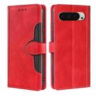 For Google Pixel 9 Skin Feel Magnetic Buckle Leather Phone Case(Red) - 1