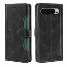 For Google Pixel 9 Pro XL Skin Feel Magnetic Buckle Leather Phone Case(Black) - 1