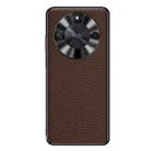 For Honor X50 Genuine Leather Litchi Texture Phone Case(Coffee) - 1