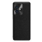 For Honor 100 Genuine Leather Litchi Texture Phone Case(Black) - 1