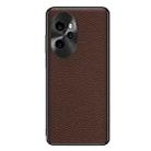 For Honor 100 Pro Genuine Leather Litchi Texture Phone Case(Coffee) - 1