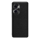 For Honor 100 Pro Genuine Leather Litchi Texture Phone Case(Black) - 1