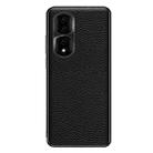 For Honor 90 Pro Genuine Leather Litchi Texture Phone Case(Black) - 1