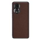 For Honor 80 Genuine Leather Litchi Texture Phone Case(Coffee) - 1