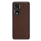 For Honor 80 Pro Genuine Leather Litchi Texture Phone Case(Coffee) - 1