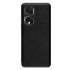 For Honor 80 Pro Genuine Leather Litchi Texture Phone Case(Black) - 1