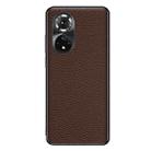 For Honor 50 Genuine Leather Litchi Texture Phone Case(Coffee) - 1