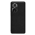 For Honor 50 Genuine Leather Litchi Texture Phone Case(Black) - 1