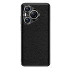 For Huawei Pura 70 Genuine Leather Litchi Texture Phone Case(Black) - 1