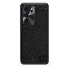 For Huawei P40 Genuine Leather Litchi Texture Phone Case(Black) - 1