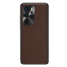 For Huawei P40 Pro Genuine Leather Litchi Texture Phone Case(Coffee) - 1