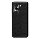 For Huawei nova 10 Pro Genuine Leather Litchi Texture Phone Case(Black) - 1