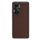 For Huawei nova 8 Pro Genuine Leather Litchi Texture Phone Case(Coffee) - 1