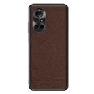 For Huawei nova 8 Genuine Leather Litchi Texture Phone Case(Coffee) - 1