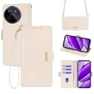 For Realme 11 4G Crossbody Chain Leather Phone Case(White) - 1