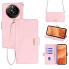 For Realme GT5 Pro 5G Crossbody Chain Leather Phone Case(Pink) - 1