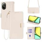 For Realme C67 4G Crossbody Chain Leather Phone Case(White) - 1