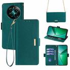 For Realme 12+ 5G Crossbody Chain Leather Phone Case(Green) - 1