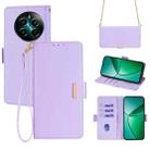 For Realme 12+ 5G Crossbody Chain Leather Phone Case(Purple) - 1