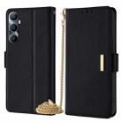 For Realme C65 4G Crossbody Chain Leather Phone Case(Black) - 1