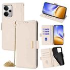 For Realme 14 5G Global Crossbody Chain Leather Phone Case(White) - 1