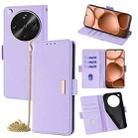 For OPPO Find X8 Ultra 5G Crossbody Chain Leather Phone Case(Purple) - 1