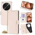 For OPPO Find X8 Ultra 5G Crossbody Chain Leather Phone Case(White) - 1