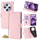 For OPPO Find X8s+ 5G Crossbody Chain Leather Phone Case(Pink) - 1