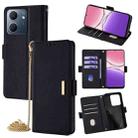 For OPPO A5x 5G Global Crossbody Chain Leather Phone Case(Black) - 1