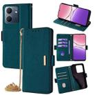 For OPPO A5x 5G Global Crossbody Chain Leather Phone Case(Green) - 1