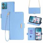 For Motorola Edge 40 Neo 5G Crossbody Chain Leather Phone Case(Blue) - 1