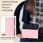 For Motorola Edge 40 Neo 5G Crossbody Chain Leather Phone Case(Pink) - 2