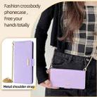 For Motorola Edge 40 Neo 5G Crossbody Chain Leather Phone Case(Purple) - 2