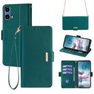 For Motorola Moto G24 5G Crossbody Chain Leather Phone Case(Green) - 1