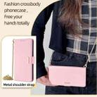 For Motorola Moto G34 5G Crossbody Chain Leather Phone Case(Pink) - 2