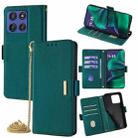 For Motorola Moto G Stylus 5G 2025 Crossbody Chain Leather Phone Case(Green) - 1