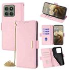 For Motorola Edge 60 Pro 5G Crossbody Chain Leather Phone Case(Pink) - 1