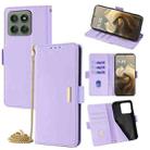 For Motorola Edge 60 Pro 5G Crossbody Chain Leather Phone Case(Purple) - 1