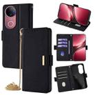For vivo V50 5G Crossbody Chain Leather Phone Case(Black) - 1
