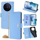 For vivo X200s 5G Crossbody Chain Leather Phone Case(Blue) - 1