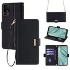 For TCL 40 XE 5G / 40X 5G / T601D Crossbody Chain Leather Phone Case(Black) - 1