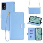 For TCL 40 XE 5G / 40X 5G / T601D Crossbody Chain Leather Phone Case(Blue) - 1